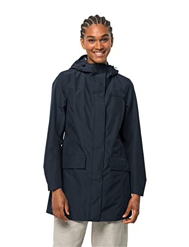 Jack Wolfskin Damski Płaszcz Cape York Paradise Coat W, Niebieski (Night Blue), L, Niebieski (Night Blue), L