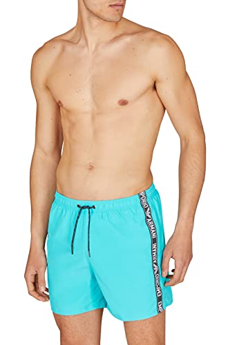 Emporio Armani Swimwear Emporio Armani bokserki męskie, denim, krótkie, turkusowe, rozmiar 50, turkusowy