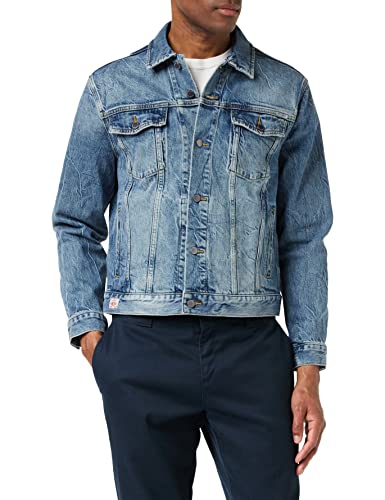 Superdry Męska kurtka dżinsowa Highwayman Trucker, Blondey Indigo Vintage, XXL