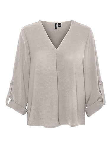 VERO MODA Damski top VMKAS LS V-Neck Top WVN GA NOOS, Kamie? Pumeksowy, L