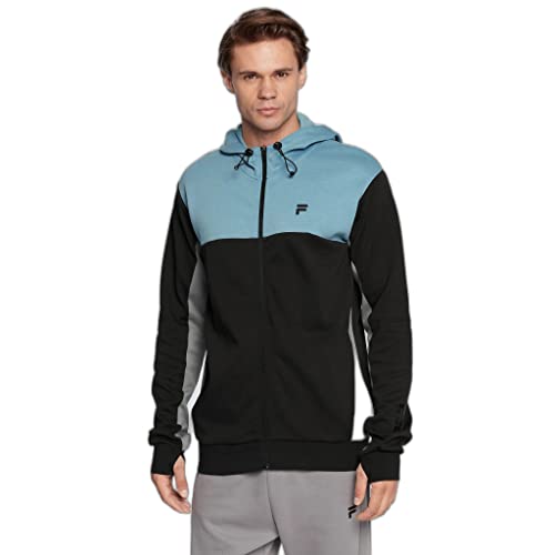 FILA Męska kurtka z kapturem RABAUL Slim fit Track Jacket, Adriatic Blue-Moonless Night-Night Owl, S