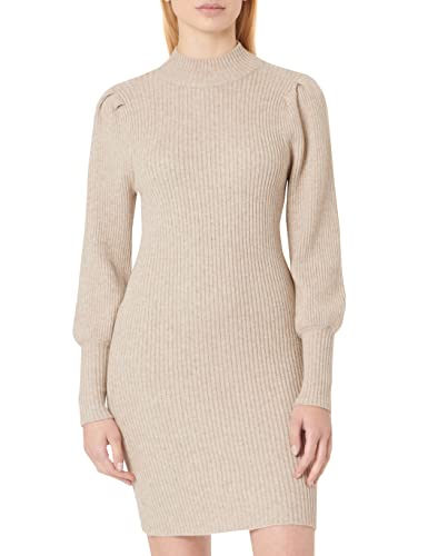 ONLY Damska sukienka ONLKATIA L/S KNT NOOS Dress, Mocha Meringue/szczegóły: W. Melange, XL