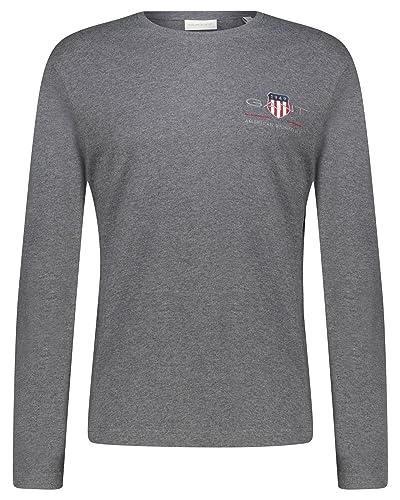 GANT Męski T-Shirt Reg Medium Archive Shield Ls T, Antracyt melanż, S
