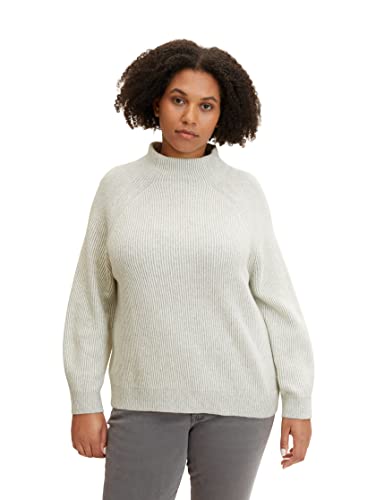TOM TAILOR Damski Sweter ze stójką w rozmiarze plus size 1035821, 30282 - Concrete Grey Melange, 50