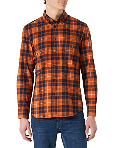United Colors of Benetton Koszula męska 5xoduq019, pomarańczowo-niebieska 906, M