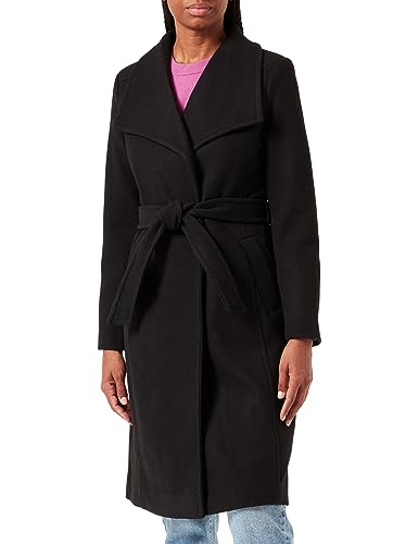 Bestseller A/S Damski płaszcz VMPAULA FIE Long Coat NOOS, czarny, L, Schwarz, L