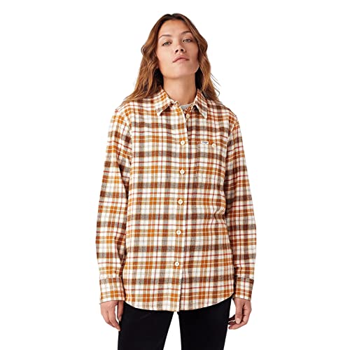 Wrangler Nutmeg Brown, damska koszulka z kieszonką, rozmiar XXL
