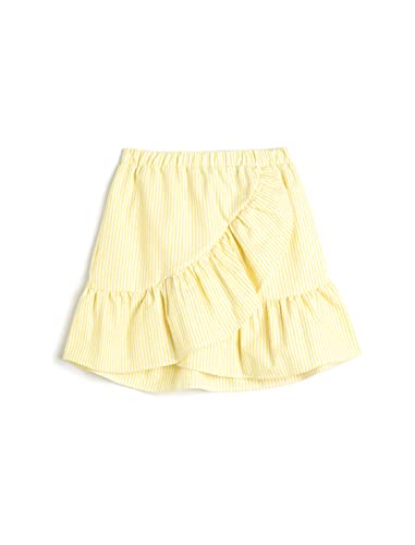 Koton Girls's Mini Ruffle Tiered Elastic Waistband Skirt, Żółty pasek (1s6), 4-5 Lat