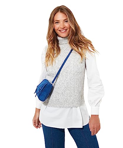 Joe Browns Damska kamizelka bez rękawów z dzianiny z zawijanym dekoltem, szara, 18, szary, 44