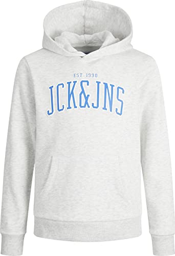 JACK&JONES JUNIOR Bluza chłopięca Jjcemb Sweat Hood Jnr, bia?y melan?, 164