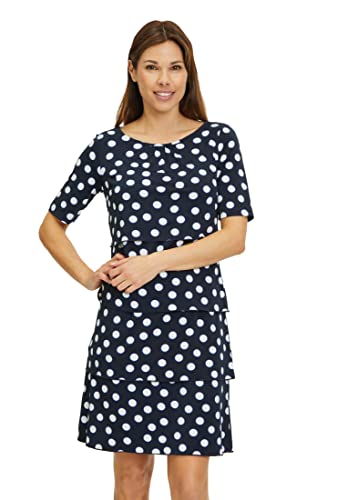 Betty Barclay Damska sukienka Elena, ciemnoniebieska/kremowa, 36, Dark Blue/Cream, 36