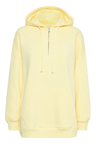 THEJOGGCONCEPT Bluza damska JCSAFINE Halfzip Hoodie Sweatshirt, 120711/Lemon Meringue, XXL
