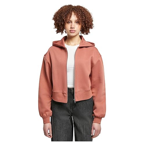 Urban Classics Damska bluza z krótkim zamkiem błyskawicznym, Terracotta, 4XL