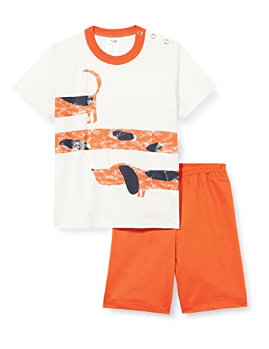 CALIDA Dwuczęściowa piżama dla chłopców Toddlers Dog, Pomarańczowy (Koi Orange 075), 80 cm