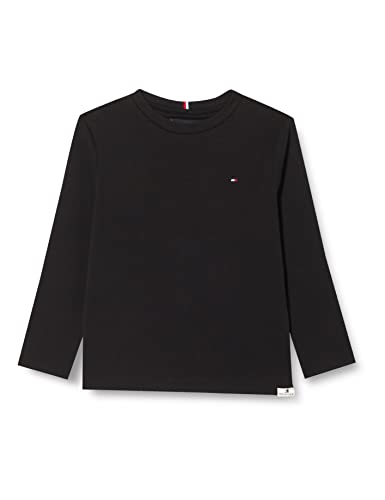 Tommy Hilfiger Chłopięce Essential Solid Rib Tee L/S Inne dzianinowe topy, Czarny, 24 miesi?cy