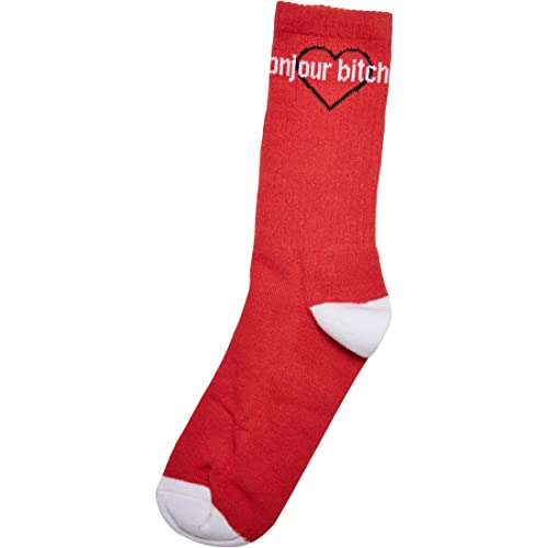 Mister Tee Skarpety uniseks Bonjour Bitches Socks 3-pak czarny/biały/czerwony 35-38, czarny/biały/czerwony, 35-38 EU