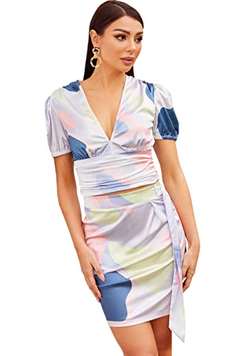 Chi Chi London Top z długim rękawem z abstrakcyjnym nadrukiem w wielu kolorach, multi, 42