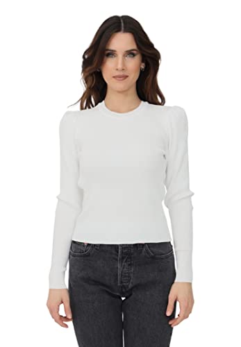 ONLY Damski sweter podkreślający sylwetkę bufiaste rękawy, Cloud Dancer 2, XXL