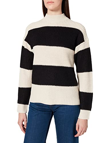 ONLY Damski sweter ONLNICALA L/S HIGH Neck EX KNT, Pumice Stone/Stripes:czarny, XS