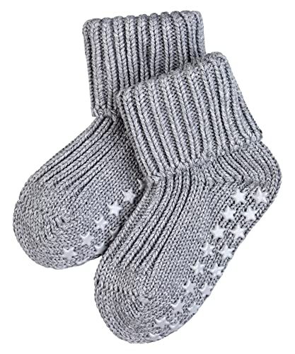 FALKE Uniseks - niemowlęta Kapcie Catspads Cotton B HP Miękki z wypustkami na podeszwie 1 Para, Szary (Light Grey 3400), 74-80 (6-12 miesiące)