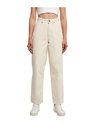 Urban Classics Damskie spodnie damskie, wysoki stan, 90´S Wide Leg Corduroy Pants spodnie, piaskowe, 27