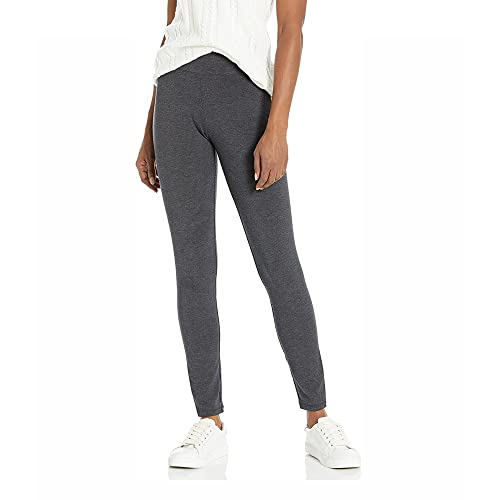 HUE Damskie ultra bawełniane legginsy z szerokim pasem | modne legginsy, Grafit wrzos, XS