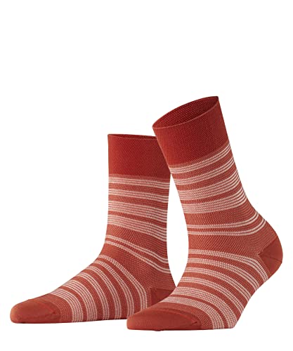 FALKE Kobiety Skarpety Sensitive Sunset Stripe W SO Trwały Lyocell bezuciskowe 1 Para, Czerwony (Papaya 8785), 35-38