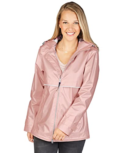 Charles River Apparel New Englander Waterproof Rain Jacket kurtka przeciwdeszczowa, Różowe złoto/pled, L