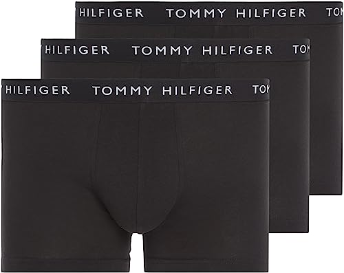 Tommy Hilfiger Męski pakiet 3 bokserów Trunks Bielizna, czarny, L