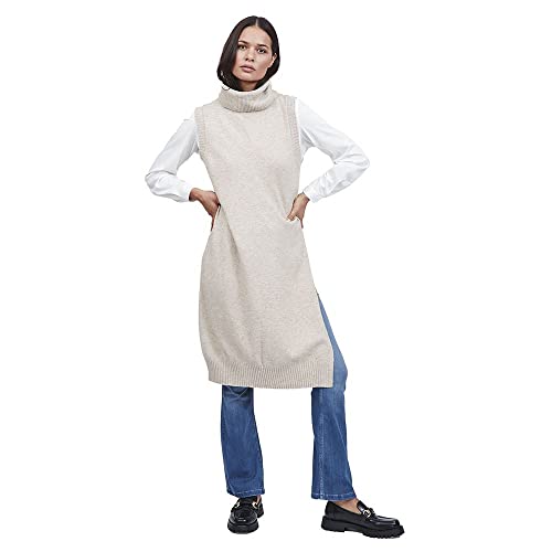 Vila Damska kamizelka Viril Long S/L Knit Noos, Naturalny melanż, M