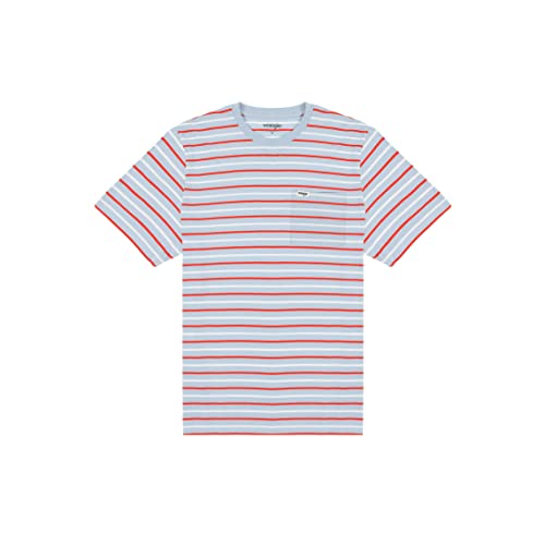 Wrangler Męski t-shirt kieszonkowy, Fiery Red, rozmiar XL (DE), czerwony (Fiery Red), XS