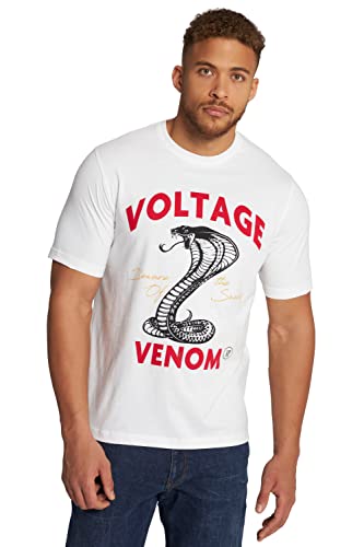 JP 1880, Męski t-shirt z nadrukiem z przodu, śnieżnobiały, 5XL