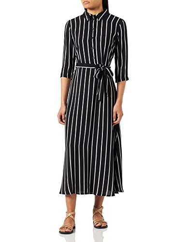 Bestseller A/S JDYSTARR Life 3/4 sukienka midi WVN NOOS, Black/Stripes:cloud Dancer, 40
