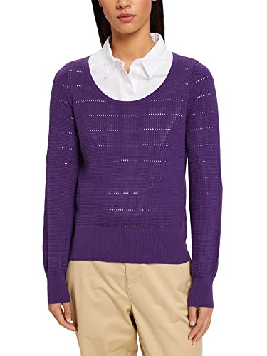edc by ESPRIT Sweter damski, 500/ciemnofioletowy, L