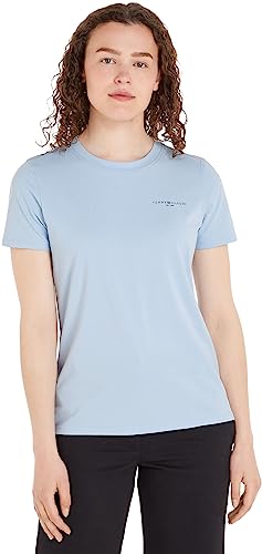Tommy Hilfiger Damskie topy z dzianiny S/S, Niebieski bryzowy, L