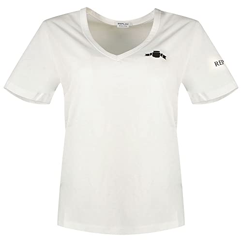 Replay T-shirt damski, 001 White, XXS