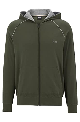 BOSS Męska kurtka treningowa, bluza Loungewear Homewear Mix&Match Jacket H, Dark Green306., M