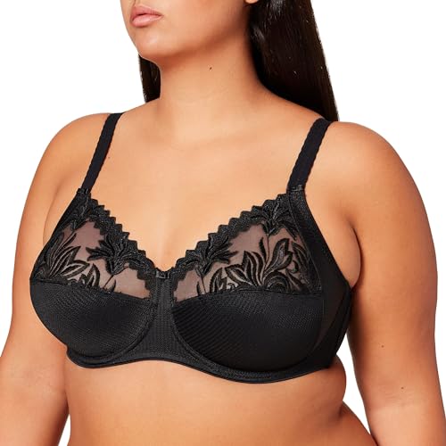Chantelle - Damski – bardzo kryjący biustonosz z fiszbinami Amazone – idealne trzymanie i efekt wyszczuplający, czarny, 100F