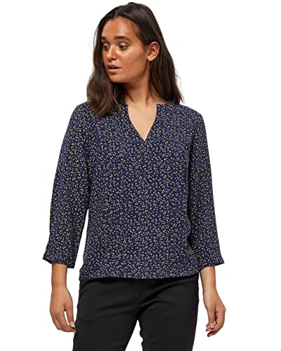 Peppercorn Damska bluzka Caisa, Granatowy nadruk, S