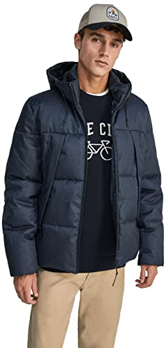 Springfield Męski płaszcz wełniany kurtka, granatowy, rozmiar L, niebieski morski, L