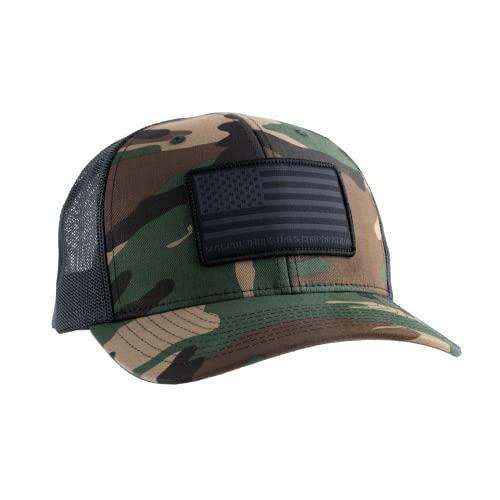 Magpul Czapka z daszkiem typu trucker z zatrzaskiem, jeden rozmiar pasuje, Standardowa naszywka Woodland Camo, rozmiar uniwersalny