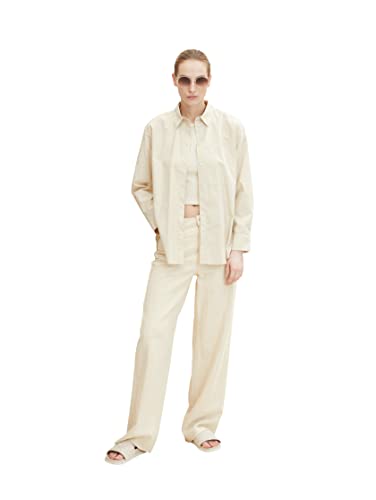 TOM TAILOR Damski Bluzka Basic z kieszenią na piersi 1031484, 29517 - Sand Stone Beige, 40