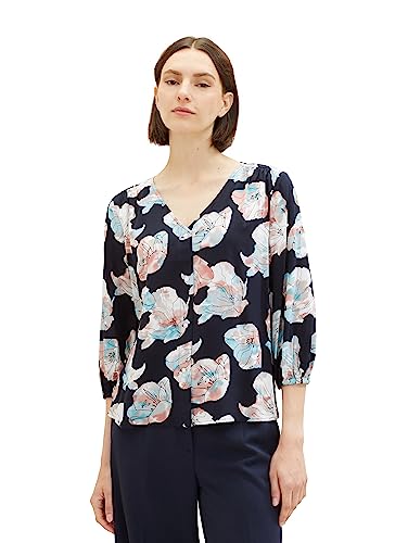 Damska bluzka TOM TAILOR ze wzorem, 32413-wzór kwiatowy tie-dye, 34
