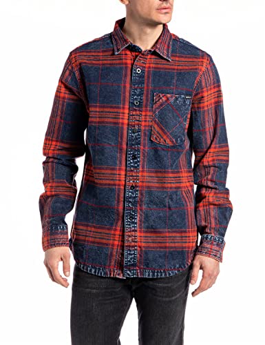 Replay Koszula męska, 010 Multicolour, XL