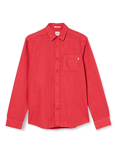 Hackett London Koszula męska Hkt Gmtdye Ln Casual, Czerwony (267 Deep Red 267), M