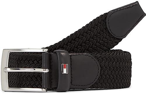Tommy Hilfiger Męski nowy pasek ADAN 3,5 cm, czarny, 85, Czarny