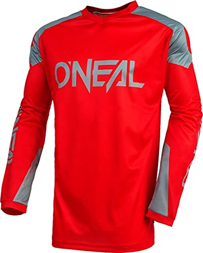 O'NEAL | dżersej | Enduro Motocross | oddychający materiał, maksymalna swoboda ruchów, przedłużone plecy, dżersej Matrix Ridewear | dla dorosłych, czerwony/szary, S