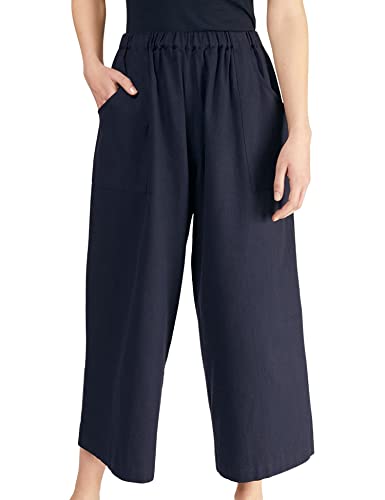 People Tree Damskie spodnie Gianna Casual spodnie, granatowe, 8, granatowy, 34