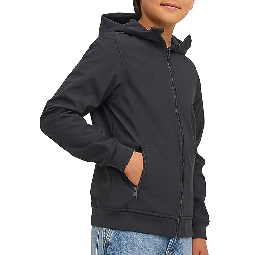 Jack & Jones Junior JJEBASIC kurtka softshell hood SN JNR, czarna, 176, czarny, 176