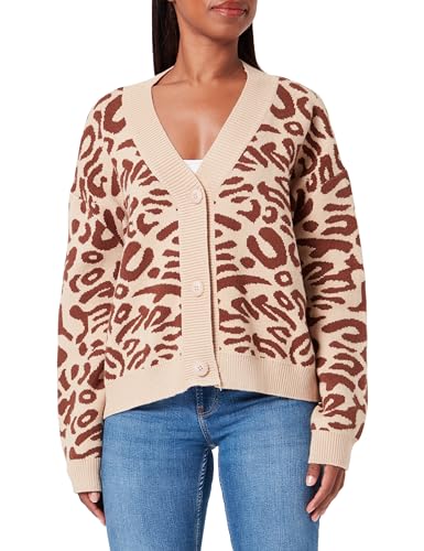 FENIA Damski kardigan 10410581-FE02, beżowy brązowy, XL/XXL, be?owo-br?zowy, XL-XXL